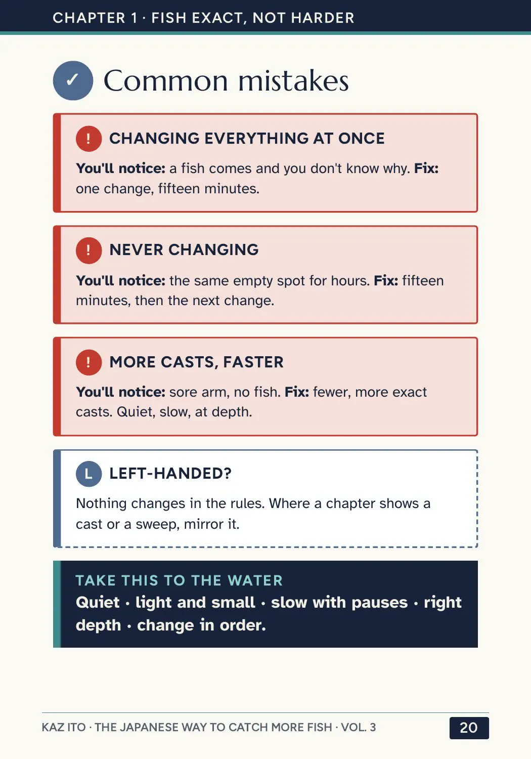 Vol. III, page 20: common mistakes and their fixes